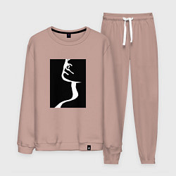 Костюм хлопковый мужской Томность, цвет: пыльно-розовый