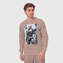 Костюм хлопковый мужской Vladimir Lenin - cyberpunk fantasy, цвет: пыльно-розовый — фото 2