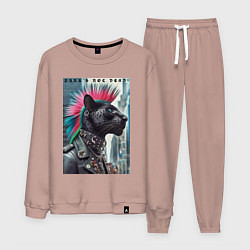 Костюм хлопковый мужской Dude panther - punks not dead, цвет: пыльно-розовый