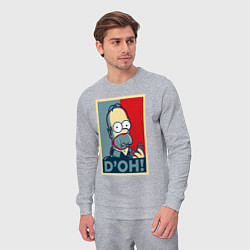 Костюм хлопковый мужской Homer with donut, цвет: меланж — фото 2