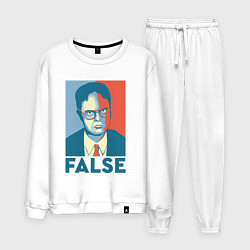 Костюм хлопковый мужской Dwight false - офис, цвет: белый