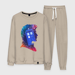 Костюм хлопковый мужской Tardis and doctor, цвет: миндальный