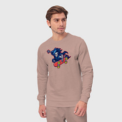 Костюм хлопковый мужской Смерть скейтер, цвет: пыльно-розовый — фото 2