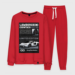 Костюм хлопковый мужской Lamborghini countach, цвет: красный