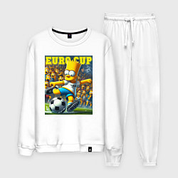 Костюм хлопковый мужской Euro cup - Bart Simpson, цвет: белый