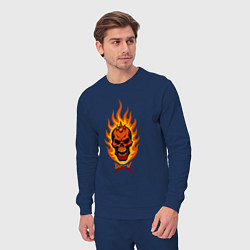 Костюм хлопковый мужской Rock music skull, цвет: тёмно-синий — фото 2
