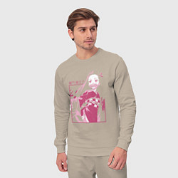 Костюм хлопковый мужской Клинок рассекающий демонов милая Незуко в розовом, цвет: миндальный — фото 2