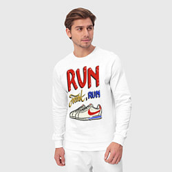 Костюм хлопковый мужской Форест Гамп - беги Форрест беги, цвет: белый — фото 2