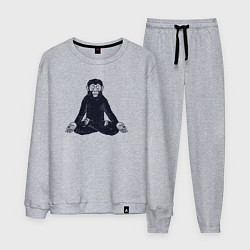 Костюм хлопковый мужской Yoga monkey, цвет: меланж