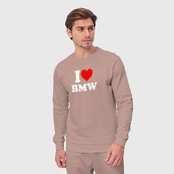 Костюм хлопковый мужской I love my BMW, цвет: пыльно-розовый — фото 2