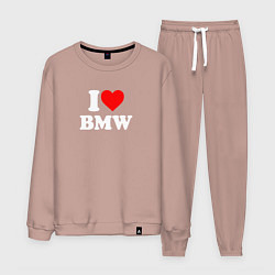 Костюм хлопковый мужской I love my BMW, цвет: пыльно-розовый