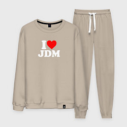 Костюм хлопковый мужской I love JDM, цвет: миндальный