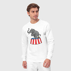 Костюм хлопковый мужской Poop elephant, цвет: белый — фото 2