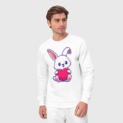 Костюм хлопковый мужской Heart rabbit, цвет: белый — фото 2
