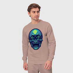 Костюм хлопковый мужской Skull mood, цвет: пыльно-розовый — фото 2