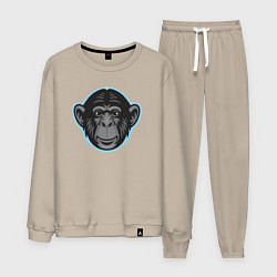 Костюм хлопковый мужской Funny monkey, цвет: миндальный