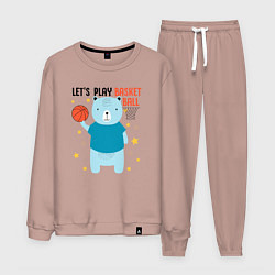 Костюм хлопковый мужской Давай сыграем в баскет, цвет: пыльно-розовый
