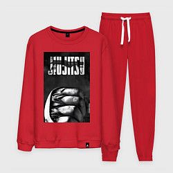 Костюм хлопковый мужской Джиу джитсу, цвет: красный