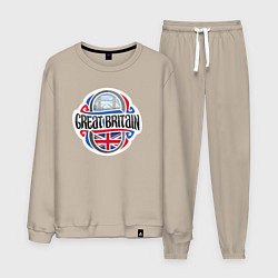 Костюм хлопковый мужской Great Britain, цвет: миндальный