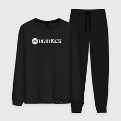 Костюм хлопковый мужской Deadlock white logo, цвет: черный