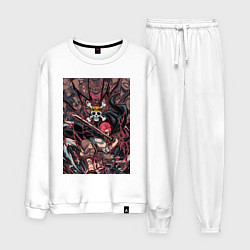 Костюм хлопковый мужской Ван-Пис Шанкс команда, цвет: белый