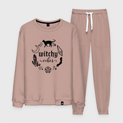 Костюм хлопковый мужской Witchy vibes, цвет: пыльно-розовый