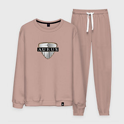Костюм хлопковый мужской AURUS logo auto, цвет: пыльно-розовый