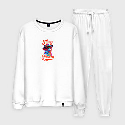 Костюм хлопковый мужской Frenzy -кот в шляпе, цвет: белый