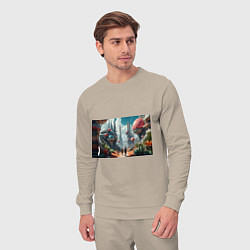 Костюм хлопковый мужской Планета фантастика, цвет: миндальный — фото 2