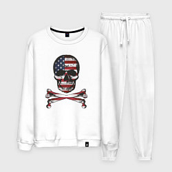 Костюм хлопковый мужской Skull USA, цвет: белый