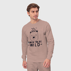 Костюм хлопковый мужской Wild bear, цвет: пыльно-розовый — фото 2