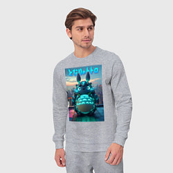 Костюм хлопковый мужской Cyber Totoro - neon glow fantasy, цвет: меланж — фото 2