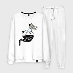 Костюм хлопковый мужской Космический чай, цвет: белый