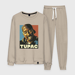 Костюм хлопковый мужской Tupac - all eyez on me, цвет: миндальный