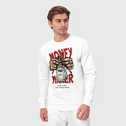 Костюм хлопковый мужской Money maker hands, цвет: белый — фото 2
