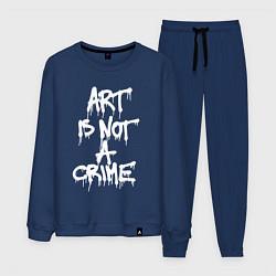 Костюм хлопковый мужской Art is not a crime, цвет: тёмно-синий