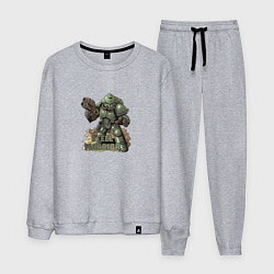 Костюм хлопковый мужской Стальной воин, цвет: меланж