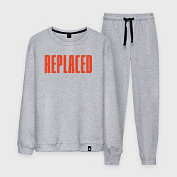 Костюм хлопковый мужской Replaced logo, цвет: меланж