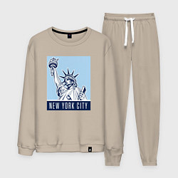 Костюм хлопковый мужской New York style, цвет: миндальный