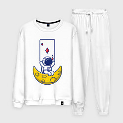 Костюм хлопковый мужской Космический покер, цвет: белый