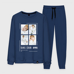 Костюм хлопковый мужской Bang chan stray kids cute, цвет: тёмно-синий