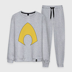 Костюм хлопковый мужской Aquaman logo, цвет: меланж