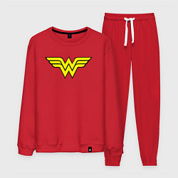 Костюм хлопковый мужской Wonder woman logo, цвет: красный