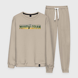 Костюм хлопковый мужской The mandalorian season 3 logo, цвет: миндальный