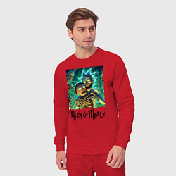 Костюм хлопковый мужской Rick and Morty - horror, цвет: красный — фото 2