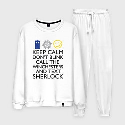 Костюм хлопковый мужской Sherlock doctor, цвет: белый