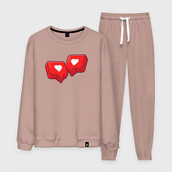Костюм хлопковый мужской Love like, цвет: пыльно-розовый