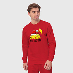 Костюм хлопковый мужской Pikachu not this year, цвет: красный — фото 2