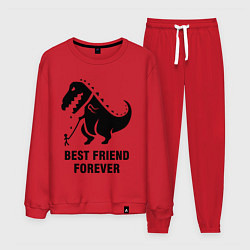 Костюм хлопковый мужской Godzilla best friend, цвет: красный