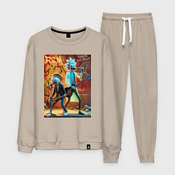 Костюм хлопковый мужской Punk rock - Rick and Morty, цвет: миндальный